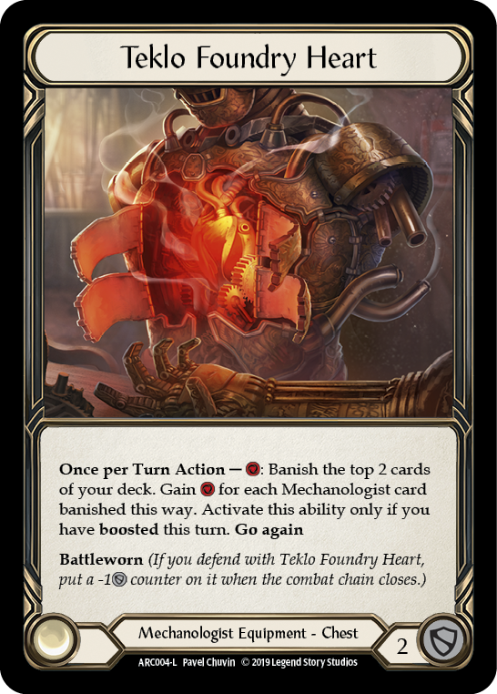 Teklo Foundry Heart [ARC004] 1st Edition Cold Foil, Arcane Rising, Legendary, ARC004