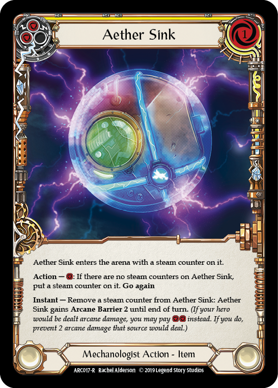 Aether Sink [ARC017] Unlimited Edition Rainbow Foil, Arcane Rising, Rare, ARC017