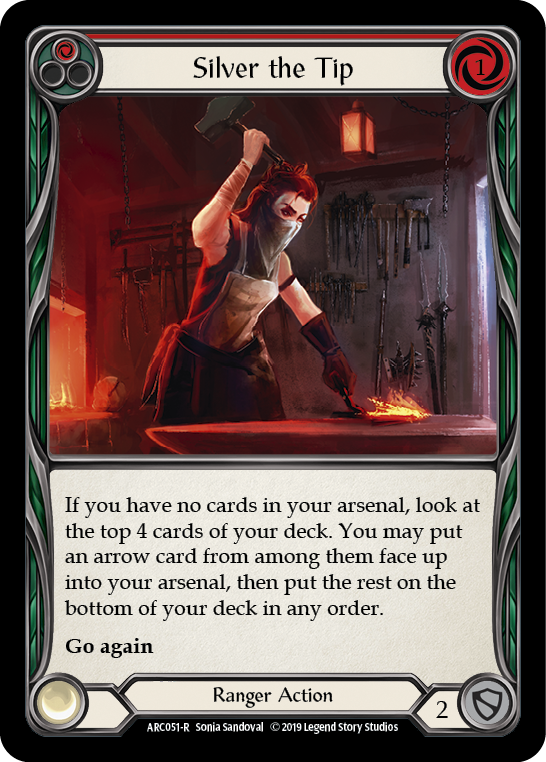 Silver the Tip (Red) [ARC051] Unlimited Edition Rainbow Foil, Arcane Rising, Rare, ARC051