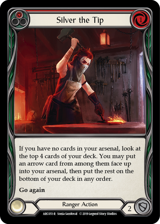 Silver the Tip (Red) [ARC051] Unlimited Edition Rainbow Foil, Arcane Rising, Rare, ARC051