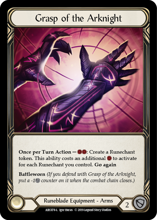 Grasp of the Arknight [ARC078] Unlimited Edition Rainbow Foil, Arcane Rising, Legendary, ARC078