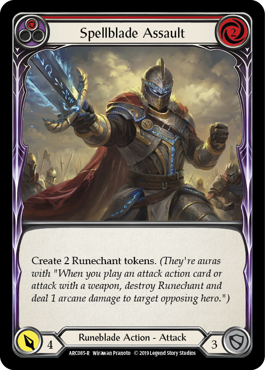 Spellblade Assault (Red) [ARC085] Unlimited Edition Rainbow Foil, Arcane Rising, Rare, ARC085