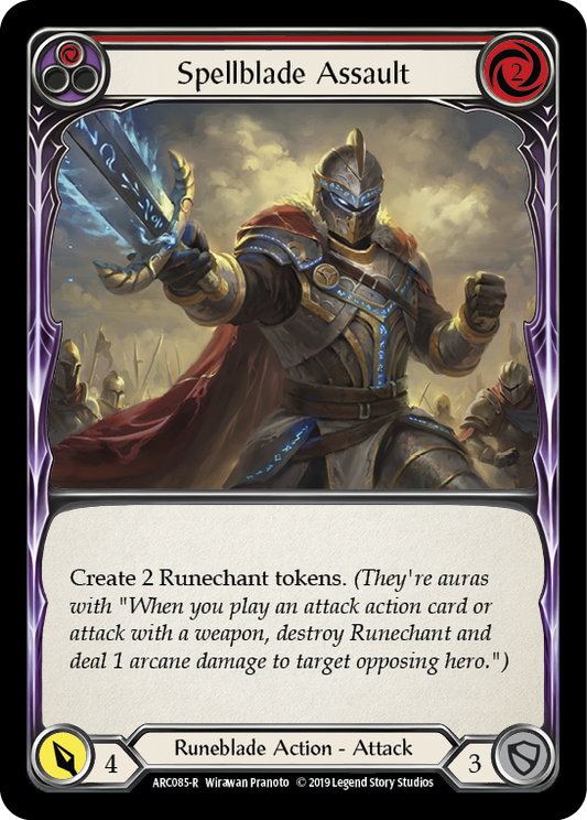 Spellblade Assault (Red) [ARC085] Unlimited Edition Rainbow Foil, Arcane Rising, Rare, ARC085