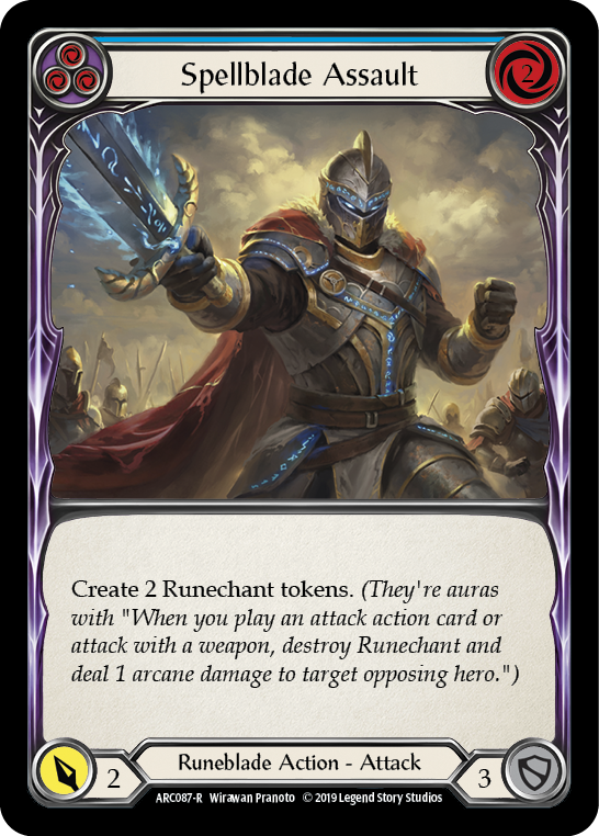 Spellblade Assault (Blue) [ARC087] Unlimited Edition Rainbow Foil, Arcane Rising, Rare, ARC087