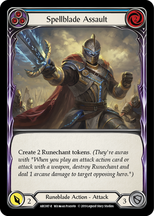 Spellblade Assault (Blue) [ARC087] Unlimited Edition Rainbow Foil, Arcane Rising, Rare, ARC087