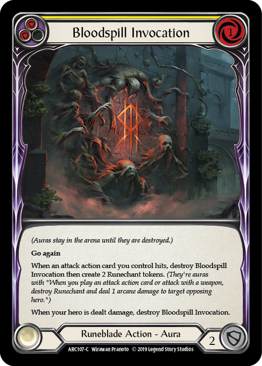 Bloodspill Invocation (Yellow) [ARC107] Unlimited Edition Rainbow Foil, Arcane Rising, Common, ARC107