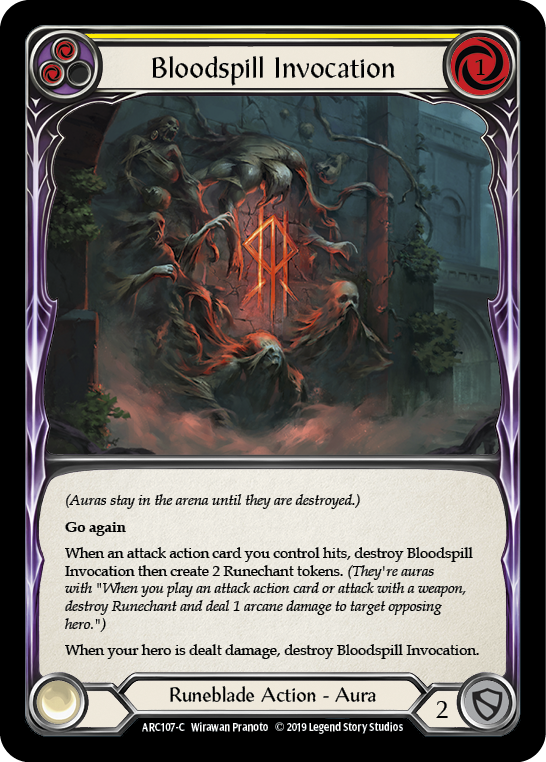 Bloodspill Invocation (Yellow) [ARC107] Unlimited Edition Normal, Arcane Rising, Common, ARC107