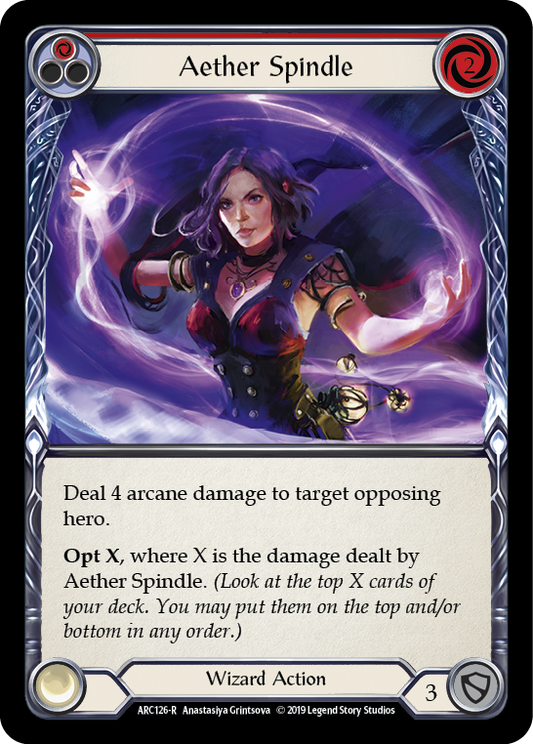 Aether Spindle (Red) [ARC126] Unlimited Edition Rainbow Foil, Arcane Rising, Rare, ARC126