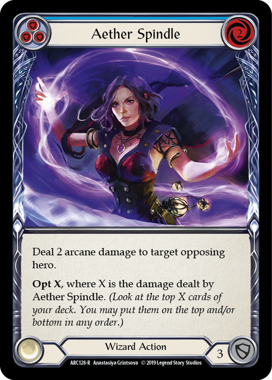 Aether Spindle (Blue) [ARC128] 1st Edition Normal, Arcane Rising, Rare, ARC128