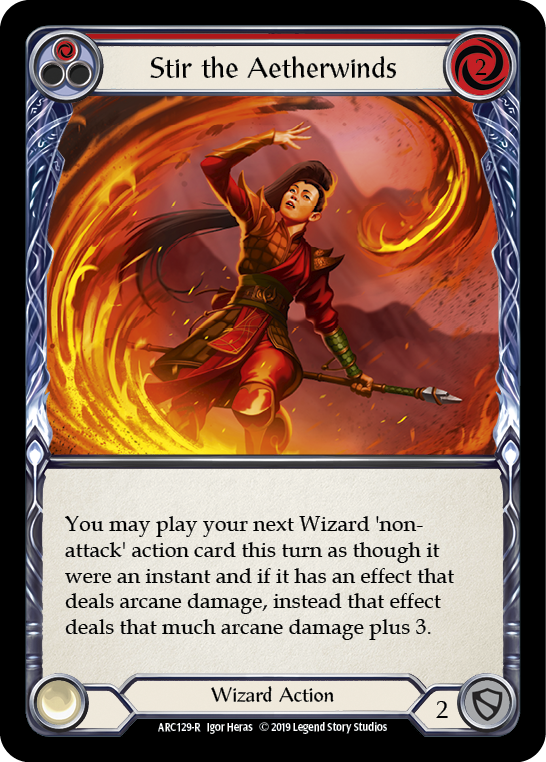 Stir the Aetherwinds (Red) [ARC129] Unlimited Edition Rainbow Foil, Arcane Rising, Rare, ARC129