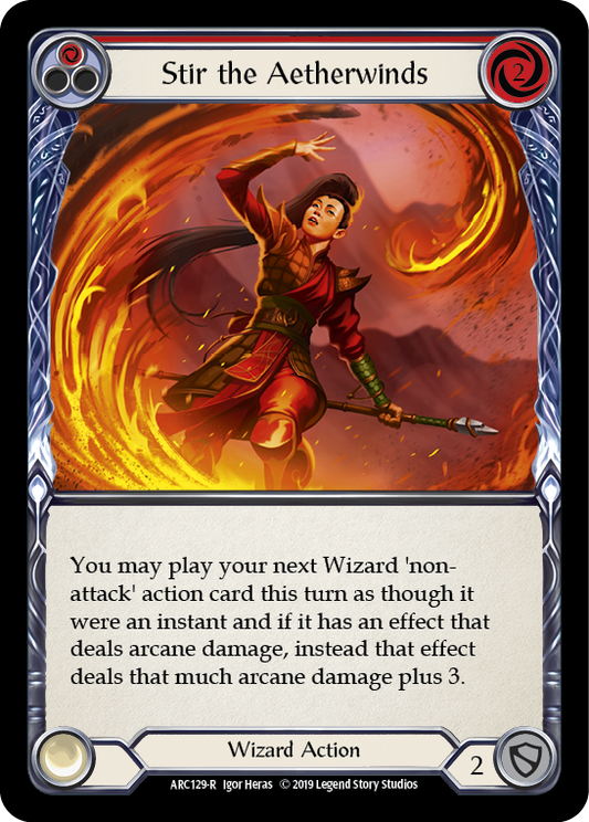 Stir the Aetherwinds (Red) [ARC129] Unlimited Edition Rainbow Foil, Arcane Rising, Rare, ARC129