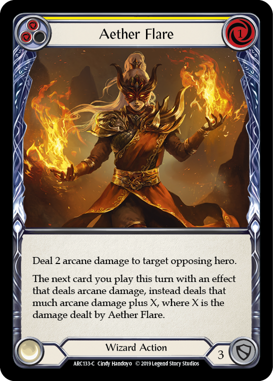 Aether Flare (Yellow) [ARC133] 1st Edition Normal, Arcane Rising, Common, ARC133