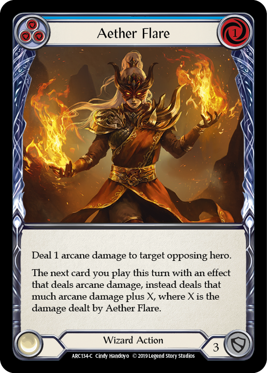 Aether Flare (Blue) [ARC134] 1st Edition Normal, Arcane Rising, Common, ARC134