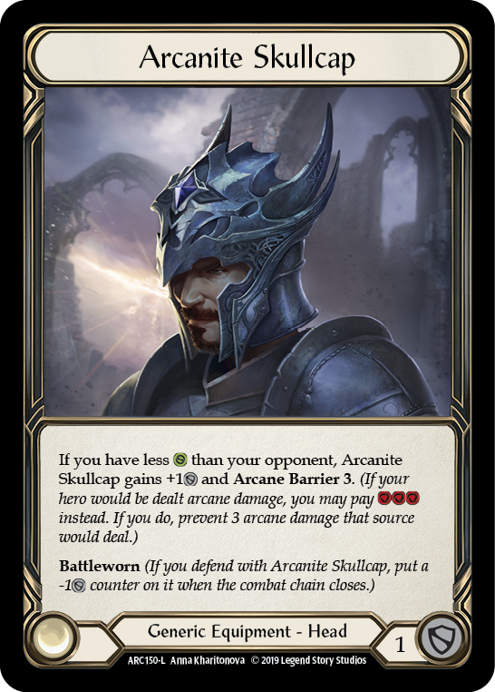 Arcanite Skullcap [ARC150] 1st Edition Cold Foil, Arcane Rising, Legendary, ARC150