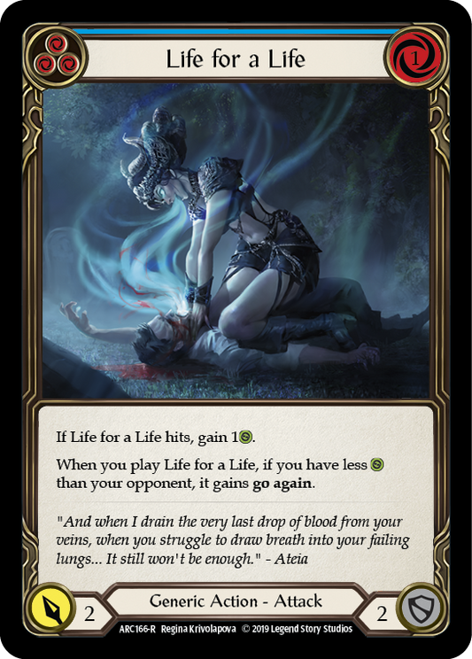 Life for a Life (Blue) [ARC166] Unlimited Edition Rainbow Foil, Arcane Rising, Rare, ARC166