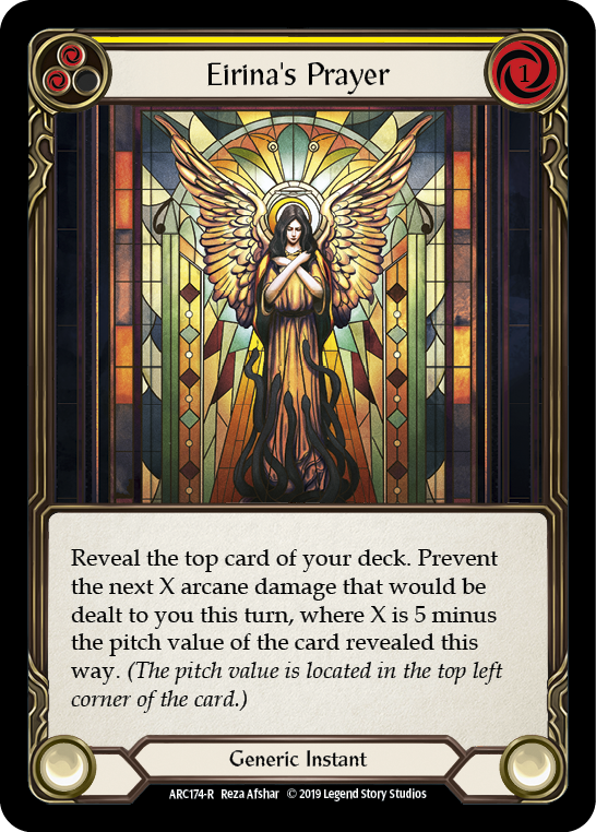 Eirina's Prayer (Yellow) [ARC174] Unlimited Edition Rainbow Foil, Arcane Rising, Rare, ARC174