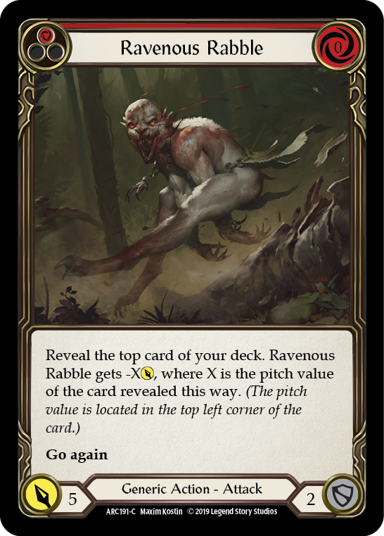 Ravenous Rabble (Red) [ARC191] Unlimited Edition Rainbow Foil, Arcane Rising, Common, ARC191