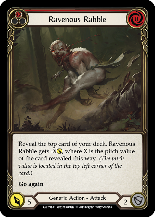 Ravenous Rabble (Red) [ARC191] Unlimited Edition Rainbow Foil, Arcane Rising, Common, ARC191