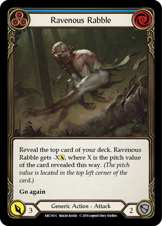 Ravenous Rabble (Blue) [ARC193] 1st Edition Normal, Arcane Rising, Common, ARC193