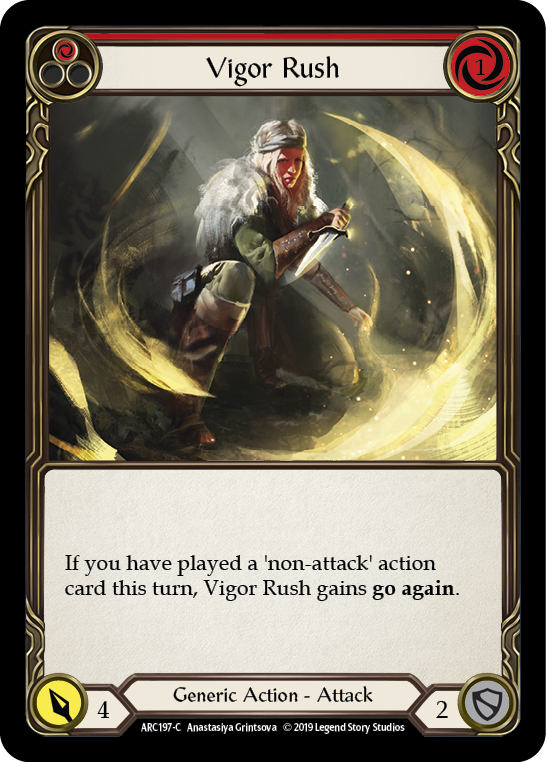 Vigor Rush (Red) [ARC197] Unlimited Edition Rainbow Foil, Arcane Rising, Common, ARC197