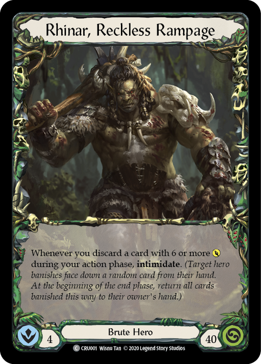 Rhinar, Reckless Rampage [CRU001] Unlimited Edition Normal, Crucible of War, Common, CRU001