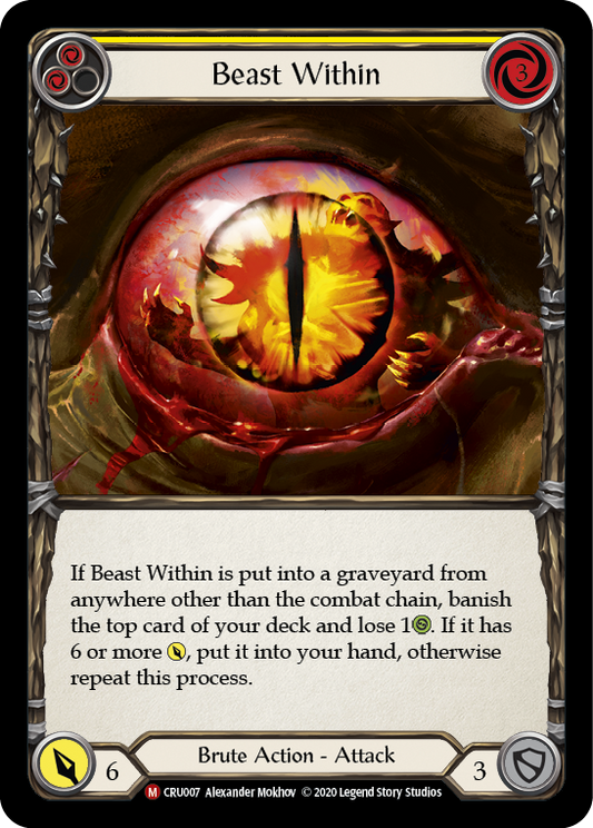 Beast Within [CRU007] 1st Edition Rainbow Foil, Crucible of War, Majestic, CRU007