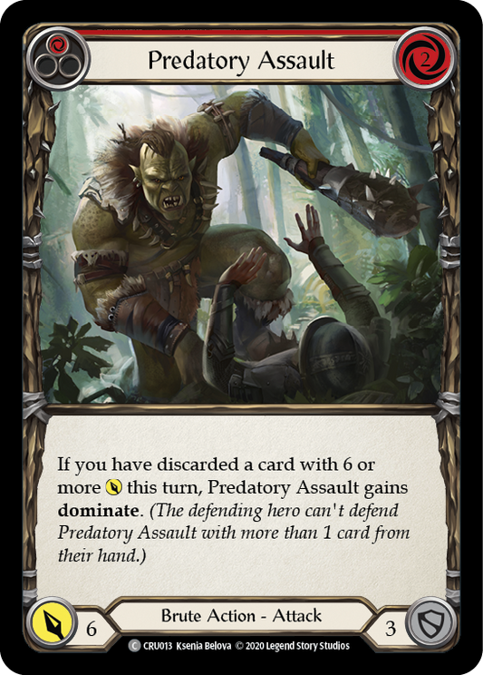 Predatory Assault (Red) [CRU013] Unlimited Edition Rainbow Foil, Crucible of War, Common, CRU013