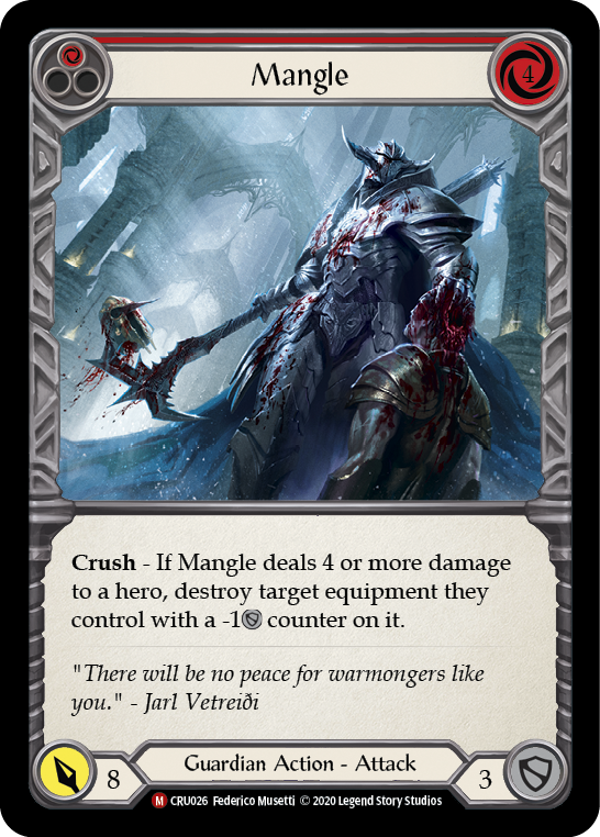 Mangle [CRU026] 1st Edition Rainbow Foil, Crucible of War, Majestic, CRU026