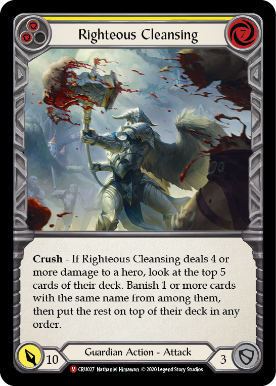 Righteous Cleansing [CRU027] Unlimited Edition Rainbow Foil, Crucible of War, Majestic, CRU027