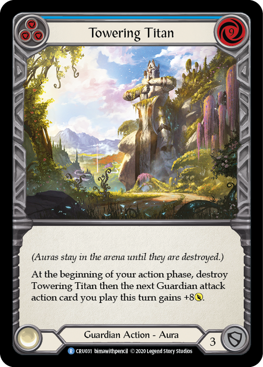 Towering Titan (Blue) [CRU031] Unlimited Edition Rainbow Foil, Crucible of War, Rare, CRU031