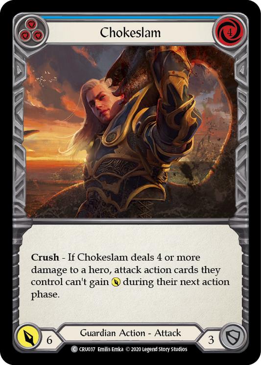 Chokeslam (Blue) [CRU037] Unlimited Edition Rainbow Foil, Crucible of War, Common, CRU037