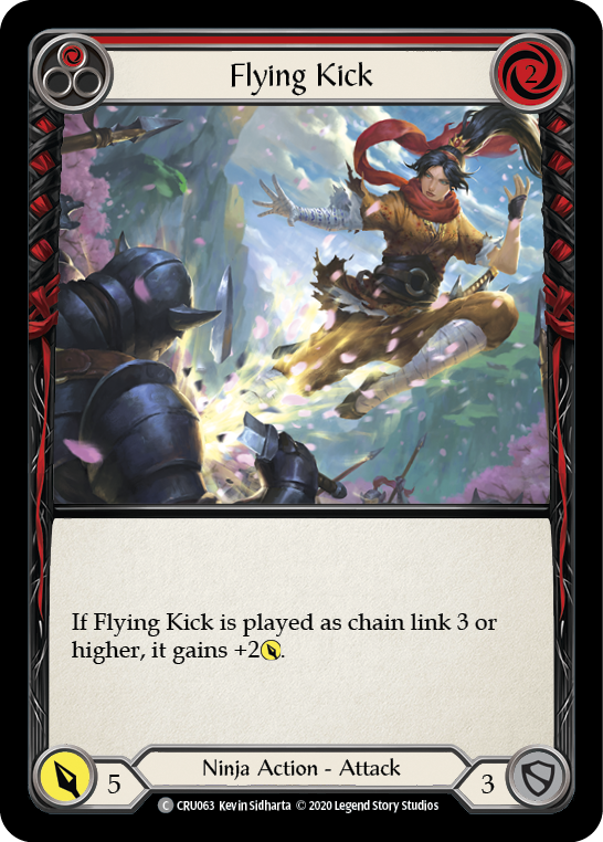 Flying Kick (Red) [CRU063] Unlimited Edition Rainbow Foil, Crucible of War, Common, CRU063