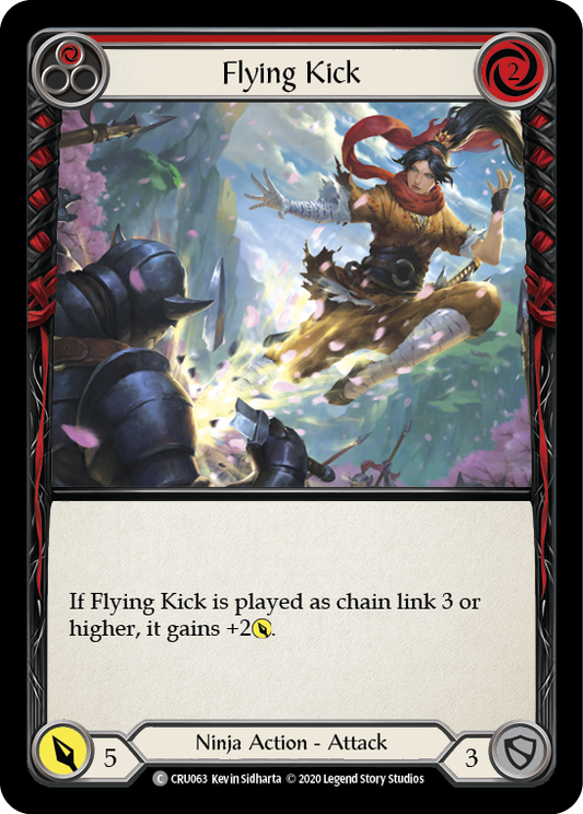 Flying Kick (Red) [CRU063] Unlimited Edition Rainbow Foil, Crucible of War, Common, CRU063