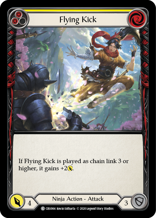 Flying Kick (Yellow) [CRU064] Unlimited Edition Rainbow Foil, Crucible of War, Common, CRU064