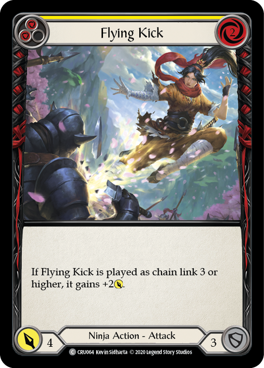 Flying Kick (Yellow) [CRU064] Unlimited Edition Rainbow Foil, Crucible of War, Common, CRU064