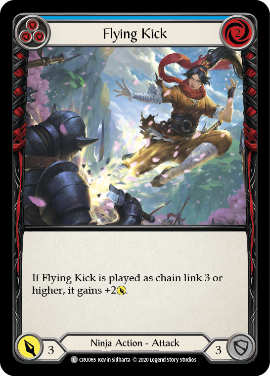 Flying Kick (Blue) [CRU065] Unlimited Edition Rainbow Foil, Crucible of War, Common, CRU065