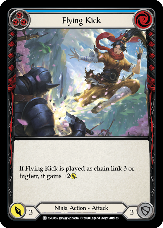 Flying Kick (Blue) [CRU065] Unlimited Edition Rainbow Foil, Crucible of War, Common, CRU065