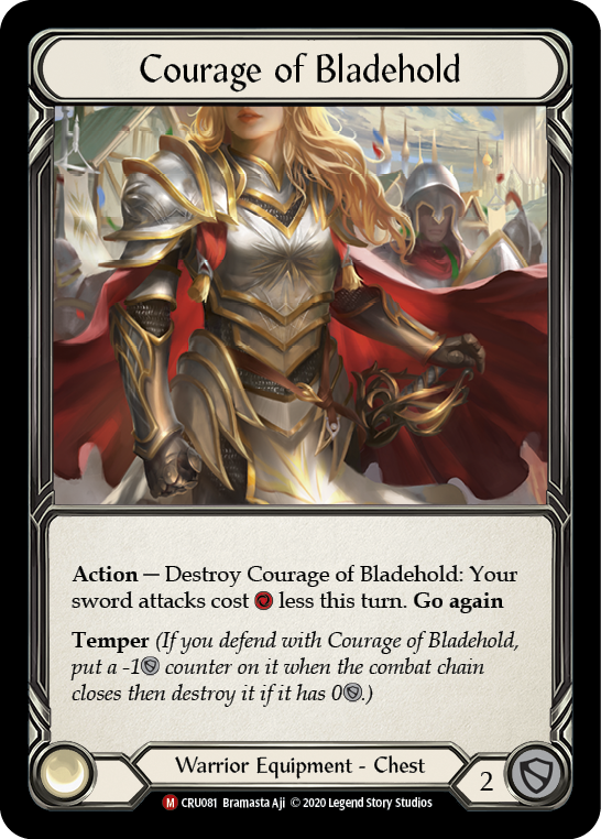 Courage of Bladehold [CRU081] 1st Edition Cold Foil, Crucible of War, Majestic, CRU081