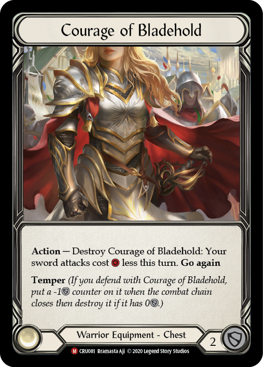 Courage of Bladehold [CRU081] 1st Edition Cold Foil, Crucible of War, Majestic, CRU081