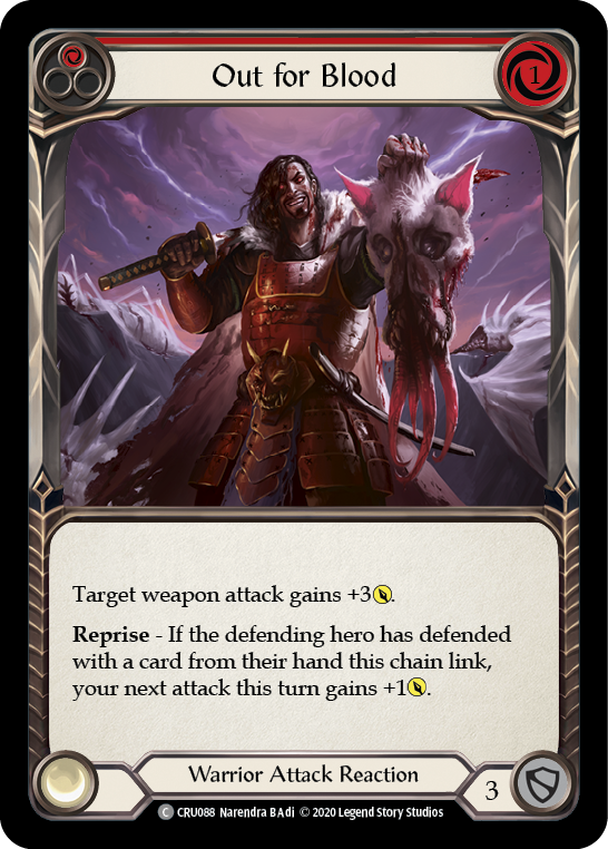 Out for Blood (Red) [CRU088] Unlimited Edition Rainbow Foil, Crucible of War, Common, CRU088