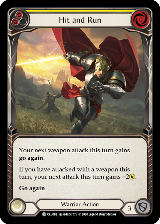 Hit and Run (Yellow) [CRU092] Unlimited Edition Rainbow Foil, Crucible of War, Common, CRU092