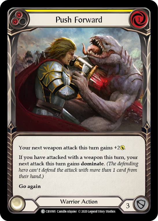 Push Forward (Yellow) [CRU095] Unlimited Edition Rainbow Foil, Crucible of War, Common, CRU095