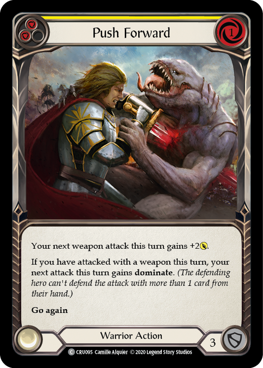 Push Forward (Yellow) [CRU095] Unlimited Edition Rainbow Foil, Crucible of War, Common, CRU095