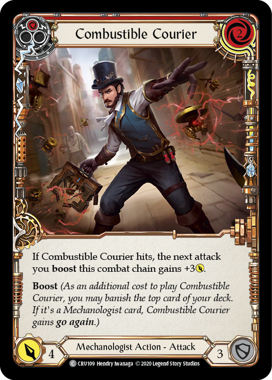 Combustible Courier (Red) [CRU109] Unlimited Edition Rainbow Foil, Crucible of War, Common, CRU109