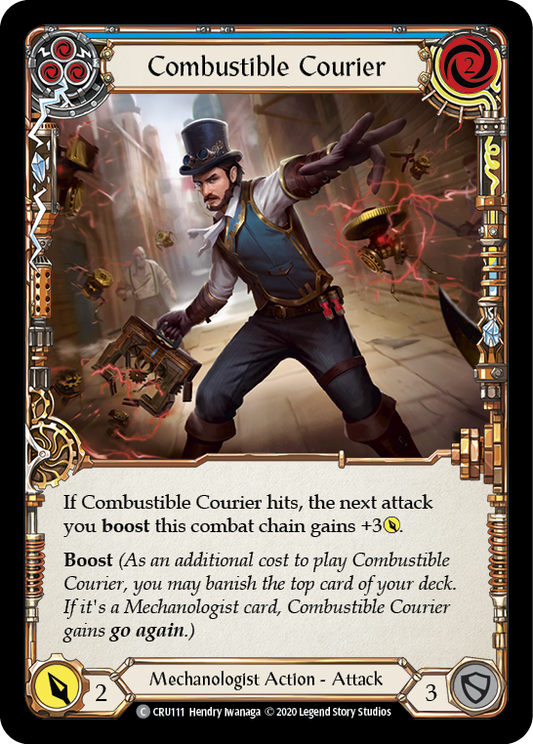 Combustible Courier (Blue) [CRU111] 1st Edition Normal, Crucible of War, Common, CRU111