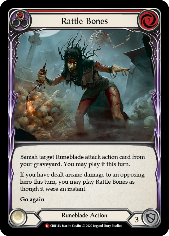 Rattle Bones [CRU143] 1st Edition Rainbow Foil, Crucible of War, Majestic, CRU143