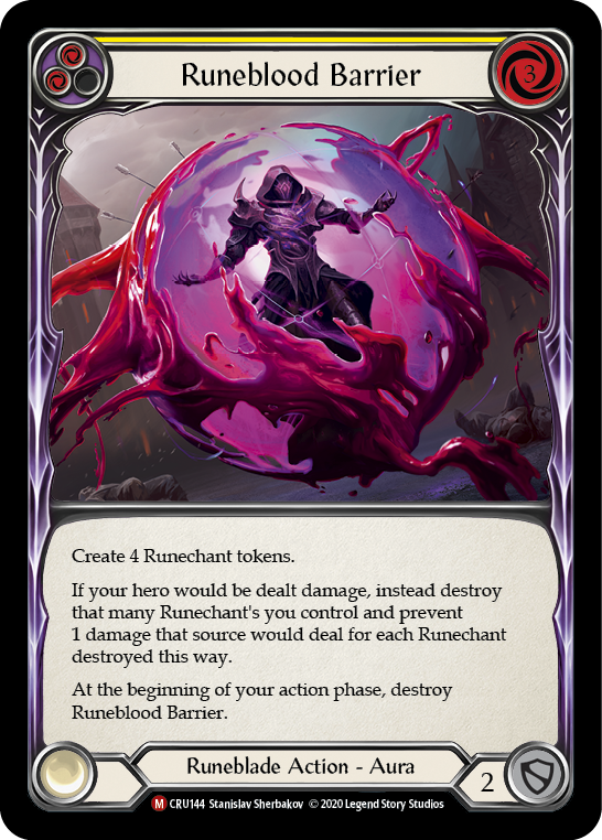 Runeblood Barrier [CRU144] 1st Edition Normal, Crucible of War, Majestic, CRU144