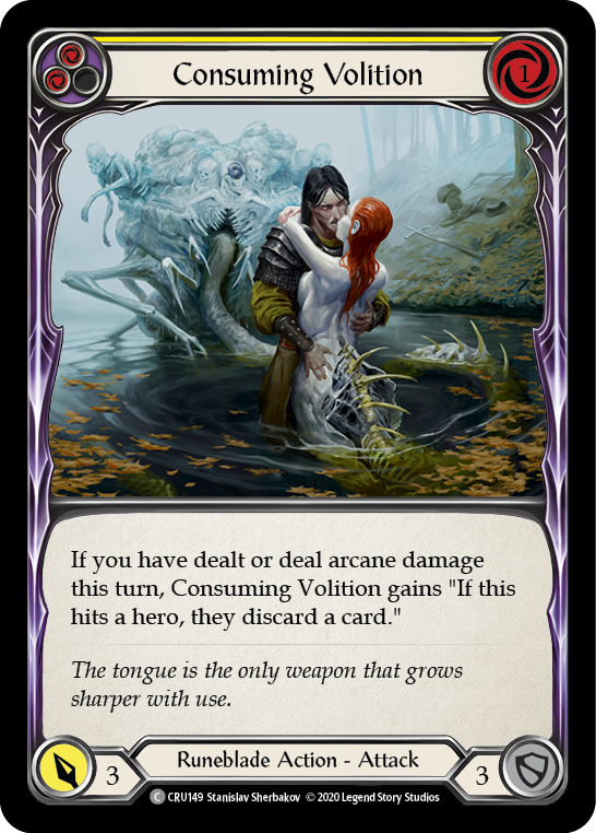 Consuming Volition (Yellow) [CRU149] 1st Edition Normal, Crucible of War, Common, CRU149