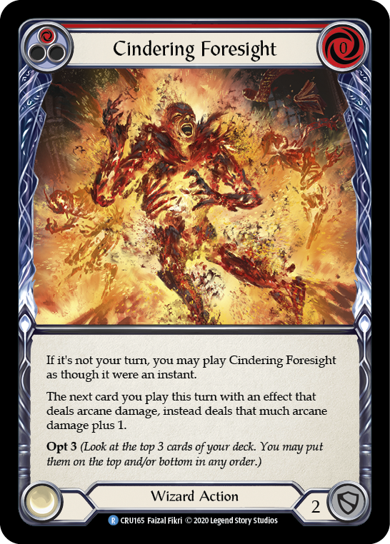 Cindering Foresight (Red) [CRU165] Unlimited Edition Rainbow Foil, Crucible of War, Rare, CRU165