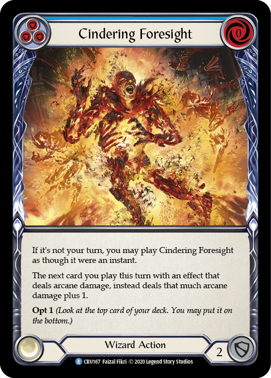 Cindering Foresight (Blue) [CRU167] Unlimited Edition Normal, Crucible of War, Rare, CRU167